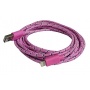 1 Meter Textil Lade- & Datenkabel Apple Iphone 5 pink Bild 1