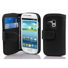 PU Leder Muster Schutzhlle Book Style fr Samsung Galaxy S3 MINI schwarz Bild 1