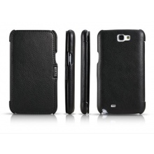 Icarer Luxus Ledertasche fr Samsung Galaxy Note 2 schwarz Bild 1
