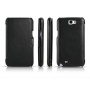 Icarer Luxus Ledertasche fr Samsung Galaxy Note 2 schwarz Bild 1