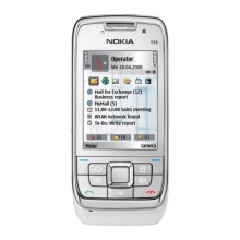 Nokia E66 Slider Handy white steel Bild 1