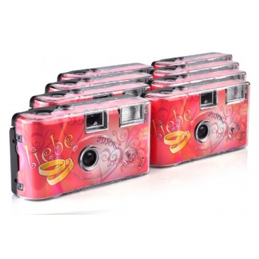TopShot Love Hearts Einwegkamera 27 Fotos Blitz 8er Pack Bild 1