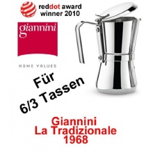 6 oder 3 Tassen Giannini La Tradizionale Espressokocher Giannina Bild 1