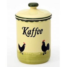 Zeller Keramik Kaffeedose Hahn und Henne  Bild 1