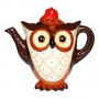 Eule Kaffeekanne Tierkanne aus Leichtkeramik Hand bemalt von Jameson und Tailer Bild 1