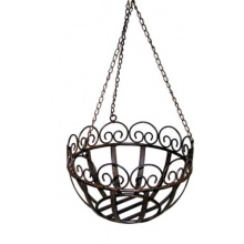 Metall antikbraun rund H 50 cm Blumenampel Bild 1