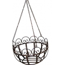 Hngekorb Metall antikbraun rund H 52 cm Blumenampel Bild 1