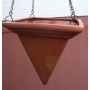 Blumenampel aus Keramik Dekor terracotta Form eckig Bild 1