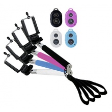 SCHWARZ Handy iPhone Selfie Stick Bluetooth Bild 1