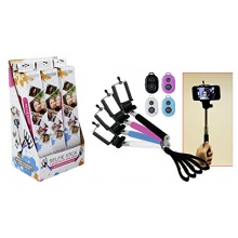 Selfie Stick mit Bluetooth Auslser wei Bild 1