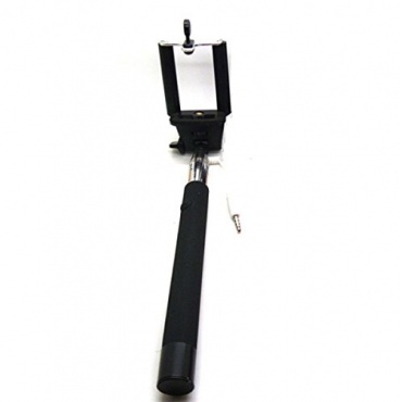 Selfie Stick mit Kabel - in drei Farben (Schwarz) Bild 1