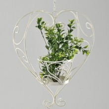 Formano Blumenampel cremefarben in Herzform aus Metall Bild 1