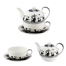 4tlg. Set Tea for one Diamant, Katze von Jameson und Tailor Bild 1
