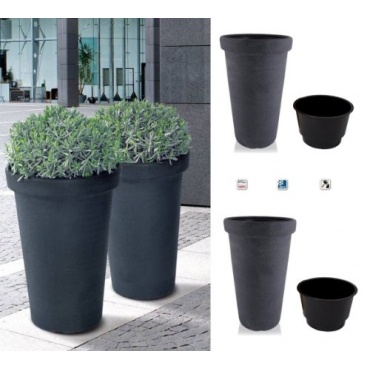 Classic Tower 2er Set XXL Flower Tower Anthrazit Bild 1