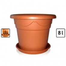 Blumentopf rund d 30 cm h 23 cm inkl. Untersetzer Bild 1