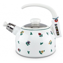 Emaille Teekessel, Millefleurs, Handmade in Austria von The Enamelware Company Bild 1