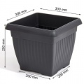 1 Blumenkbel Blumentopf + Untersetzer anthrazit 30 x 30 cm Bild 1