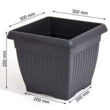 1 Blumenkbel Blumentopf + Untersetzer anthrazit 30 x 30 cm Bild 1