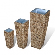 Blumentopf Set Blumenkbel Pflanztopf Rattan Natur Bild 1