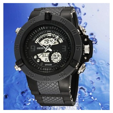 OrrOrr OHSEN Sportuhr LED Digitaluhr LCD Herren Gummi schwarz Bild 1