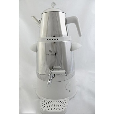 Schillerbach Firuze Samovar Weiss Metall Semaver Teemaschine Bild 1