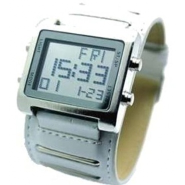 ANIMOO XXL Weiße Digital Leder Uhr Herrenuhr Alarm Bild 1