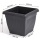 1 Blumenkbel Blumentopf + Untersetzer anthrazit 24 x 24 cm Bild 2