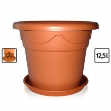 Blumentopf rund d 35 cm h 26 cm inkl. Untersetzer Bild 1
