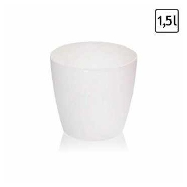 1,5 Liter Blumentopf weiss h-129 mm bertopf  140 mm Bild 1