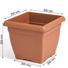 1 Blumenkbel Blumentopf + Untersetzer braun 30 x 30 cm Bild 1