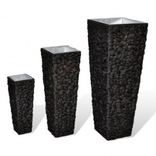 Blumentopfset  Blumenkbel  Rattan Dunkelbraun Bild 1