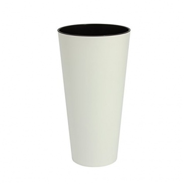 Edle Blumenvase Blumentopf  matt weiss Kunststoff h-570 m Bild 1