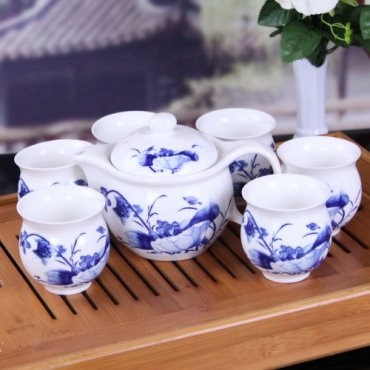 Ufing Jingdezhen Blumen und Vogel Glasiertes Teeservice Bild 1