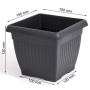 Blumentopf + Untersetzer anthrazit 15 x 15 cm Bild 1