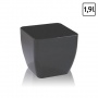 1,9 Liter Blumentopf quadratisch grau Glanz Bild 1