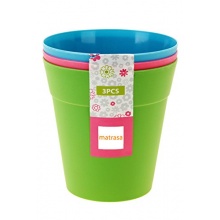 Blumentopf Set - 3er-Set farbig sortiert 13 cm Bild 1