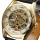 BestOfferBuy Armbanduhr Gold Wei Skelett Mechanisch Kunstleder Bild 2