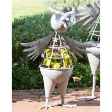 Blumentopf  Eule aus Metall - grau - Hhe 52 cm Bild 1