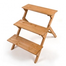 Relaxdays Blumentreppe Holz 3 Stufen 56x63x76 cm Bild 1