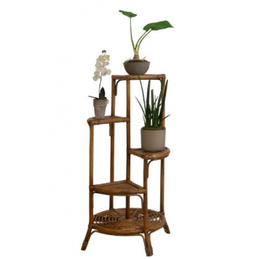 Blumentreppe aus Rattan Farbe Braun Bild 1