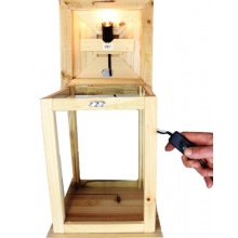 Holzlaterne,gro, mit Beleuchtung 220V Bild 1
