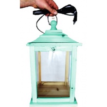 Groe Holzlaterne, mit Beleuchtung 220V Bild 1