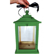 Groe Holzlaterne, mit Beleuchtung 220V Bild 1