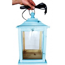 Se Holzlaterne, mit Beleuchtung 220V Bild 1