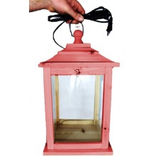 Groe Holzlaterne, mit Beleuchtung 220V Bild 1