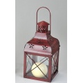 Laterne eckig aus Metall bordeaux 22cm Bild 1