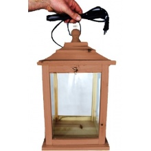 Holzlaterne, mit Beleuchtung 220V Bild 1
