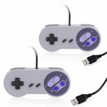 CSL 2x USB SNES Gamepad/Controller Notebook grau Bild 1