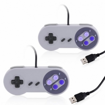 CSL 2x USB SNES Gamepad/Controller Notebook grau Bild 1
