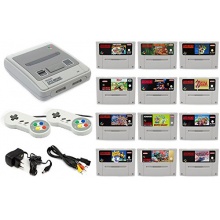 SNES Konsole mit 12 Spielen und 2 Controllern Bild 1